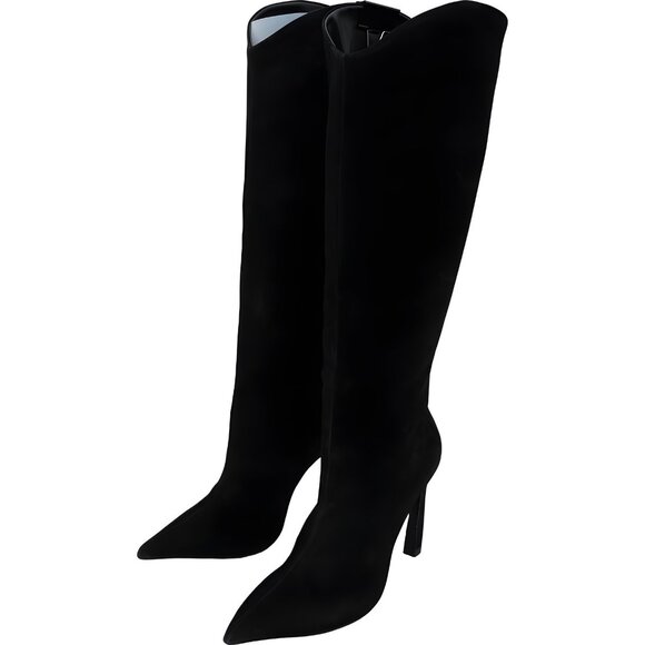 Schutz Maryana Sculpt Nubuck Heeled Boot Womens 7.5 B - Chic Style - Picture 2 of 6